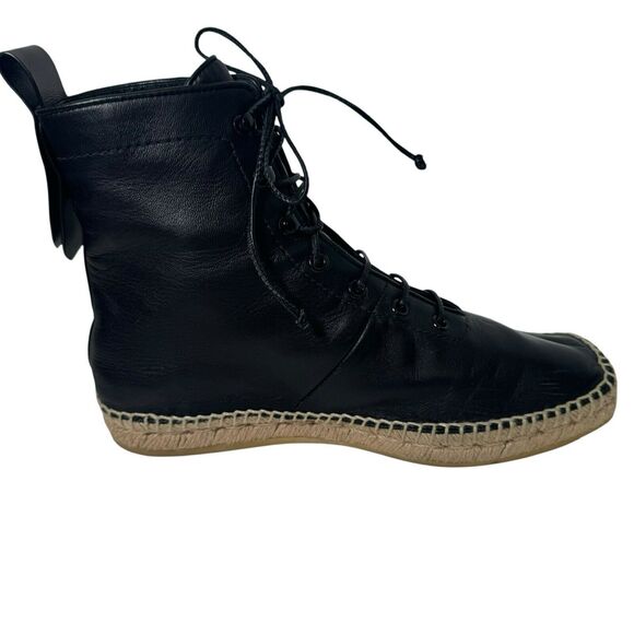 Frame Le Boston Leather High Top Espadrilles Booties Size 38.5 EU 7.5 US - Picture 7 of 16